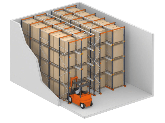 Be és átjárható raklapos állvány ábra